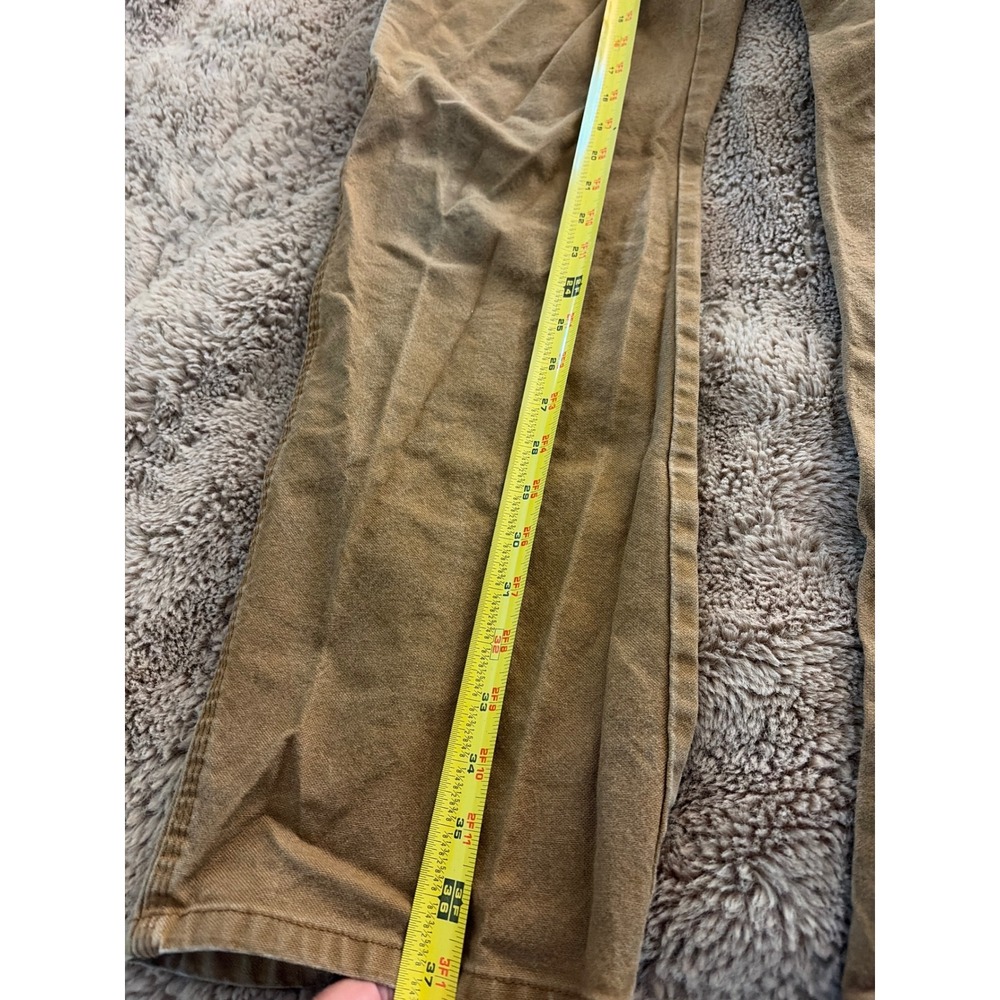 Carhartt Mens Loose Fit Canvas Carpenter Pants Duck Brown Work thrashed 32x32 - Picture 2 of 9